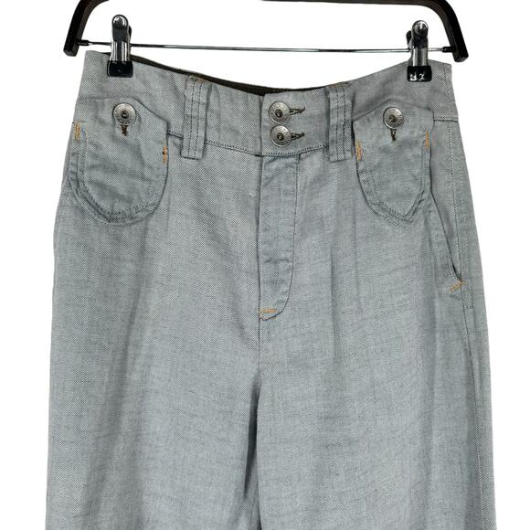 Nolita De Nimes Wide Leg High Waisted Linen Blend Size 28 Light Wash Sailor - Picture 4 of 11